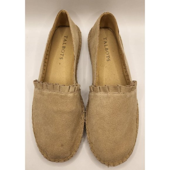 Talbots Shoes Talbots Izzy Ruffle Suede Leather Espadrilles Slip On